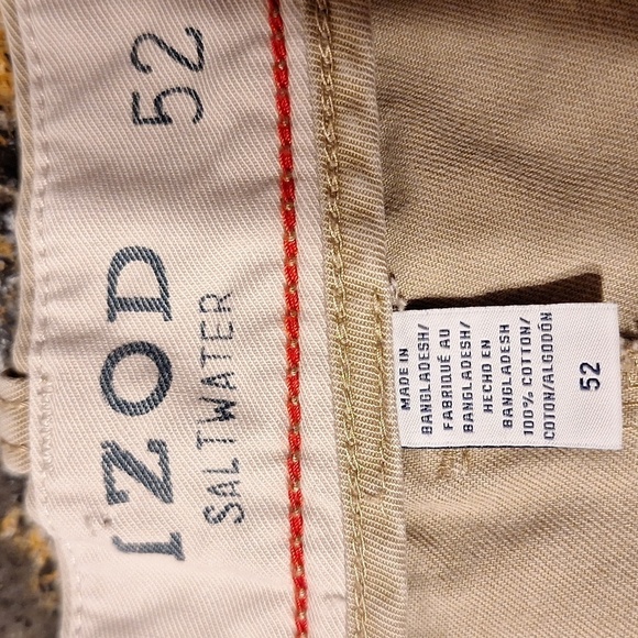 l mens Izod tan adjustable waist shorts size 52 - Picture 3 of 3